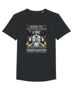 Merry Christmas Born To Fire Tricou mânecă scurtă guler larg Bărbat Skater