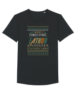 Merry Christmas Fathor Tricou mânecă scurtă guler larg Bărbat Skater