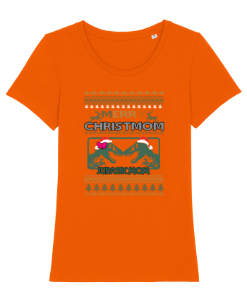 Merry Christmom Jurassic Mom Bright Orange