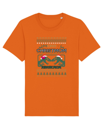Merry Christmom Jurassic Mom Bright Orange