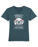 Merry Fishmas Tricou mânecă scurtă guler V Bărbat Presenter