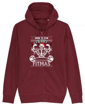 Merry Fitmas Born To Gym Burgundy