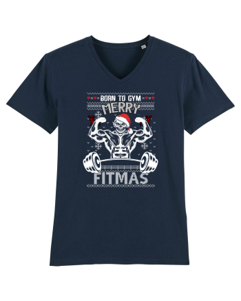 Merry Fitmas Born To Gym French Navy