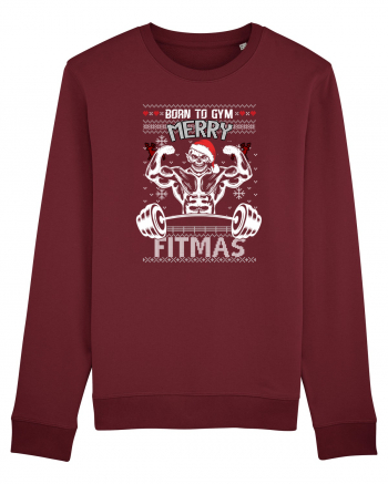 Merry Fitmas Born To Gym Burgundy