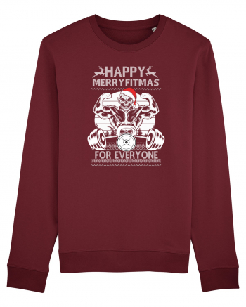 Merry Fitmas For Everyoane Burgundy