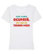Sunt ocupată Tricou mânecă scurtă guler larg fitted Damă Expresser