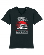 Merry Truckmas For Trucker Tricou mânecă scurtă guler V Bărbat Presenter