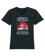 Merry Truckmas For Trucker Tricou mânecă scurtă guler V Bărbat Presenter