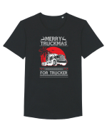 Merry Truckmas For Trucker Tricou mânecă scurtă guler larg Bărbat Skater