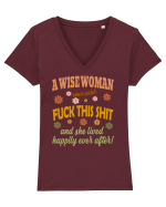 A Wise Woman Once Said Tricou mânecă scurtă guler V Damă Evoker