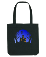 Halloween Blue Moon Scary House Sacoșă textilă
