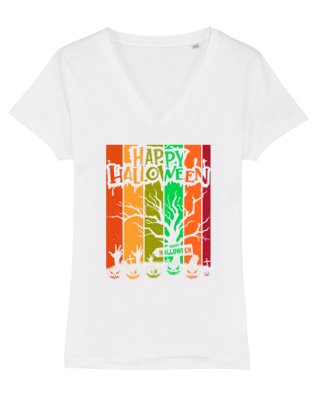 The Best Happy Halloween Vintage Tree White