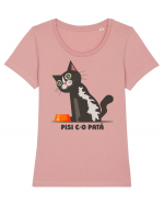 Pisi c-o pată Tricou mânecă scurtă guler larg fitted Damă Expresser