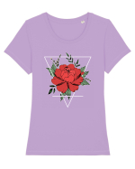 Rose Tricou mânecă scurtă guler larg fitted Damă Expresser