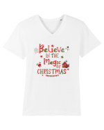 Believe In The Magic Of Christmas Tricou mânecă scurtă guler V Bărbat Presenter