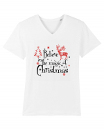 Believe In The Magic Of Christmas Tricou mânecă scurtă guler V Bărbat Presenter