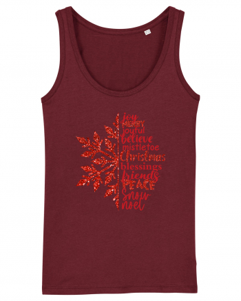 Christmas Blessing Words Burgundy