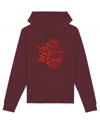 Christmas Blessing Words Burgundy