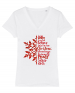 Christmas Blessing Words Tricou mânecă scurtă guler V Damă Evoker