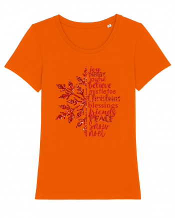 Christmas Blessing Words Bright Orange