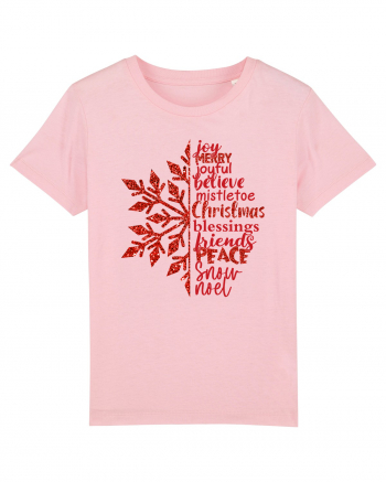 Christmas Blessing Words Cotton Pink