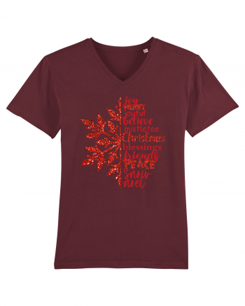Christmas Blessing Words Burgundy