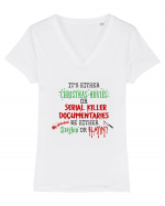 Christmas Movies Tricou mânecă scurtă guler V Damă Evoker