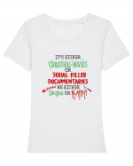 Christmas Movies Tricou mânecă scurtă guler larg fitted Damă Expresser