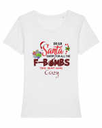 Dear Santa... Sorry! Tricou mânecă scurtă guler larg fitted Damă Expresser