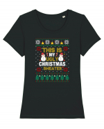 This Is My Ugly Sweater Christmas Tricou mânecă scurtă guler larg fitted Damă Expresser