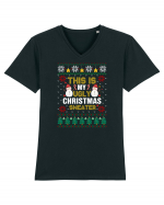 This Is My Ugly Sweater Christmas Tricou mânecă scurtă guler V Bărbat Presenter