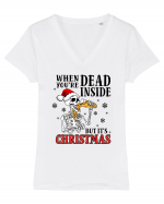 When You're Dead Inside But It's Christmas Tricou mânecă scurtă guler V Damă Evoker