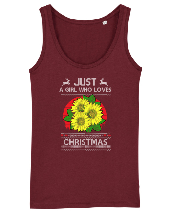 Just A Girl Who Loves Christmas Burgundy