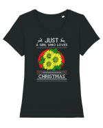 Just A Girl Who Loves Christmas Tricou mânecă scurtă guler larg fitted Damă Expresser