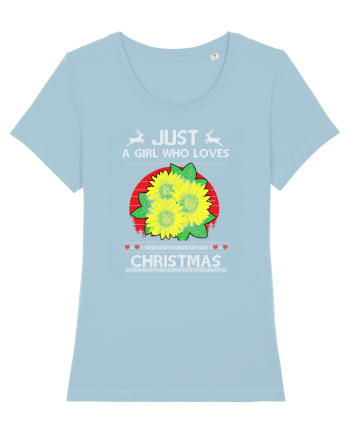 Just A Girl Who Loves Christmas Sky Blue