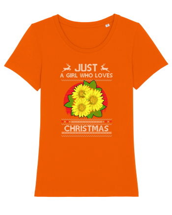 Just A Girl Who Loves Christmas Bright Orange