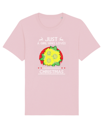 Just A Girl Who Loves Christmas Cotton Pink