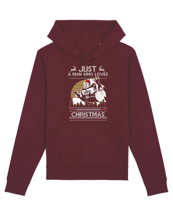 Just A Man Who Loves Christmas Burgundy