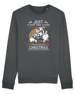 Just A Man Who Loves Christmas Bluză mânecă lungă Unisex Rise