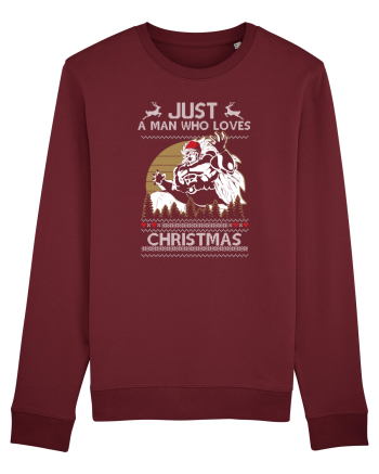 Just A Man Who Loves Christmas Burgundy