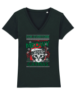 Meowy Catmas Tricou mânecă scurtă guler V Damă Evoker