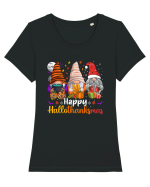 Happy Hallothanksmas Tricou mânecă scurtă guler larg fitted Damă Expresser