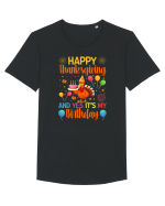 Happy Thanksgiving And Yes It's My Birthday Tricou mânecă scurtă guler larg Bărbat Skater