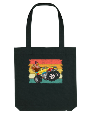 Kids Monster Truck Turkey Sunset Retro Black