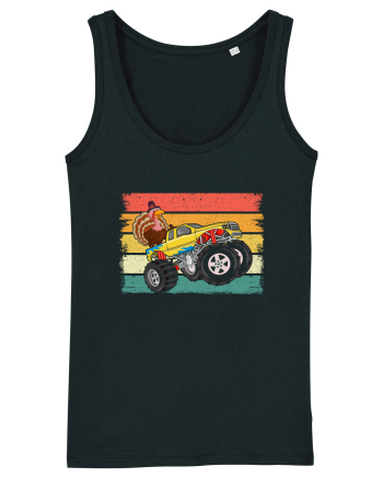Kids Monster Truck Turkey Sunset Retro Black