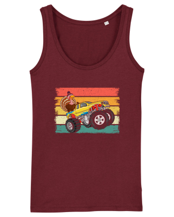 Kids Monster Truck Turkey Sunset Retro Burgundy