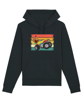 Kids Monster Truck Turkey Sunset Retro Black