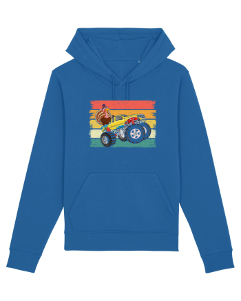 Kids Monster Truck Turkey Sunset Retro Royal Blue