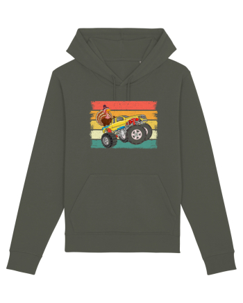 Kids Monster Truck Turkey Sunset Retro Khaki
