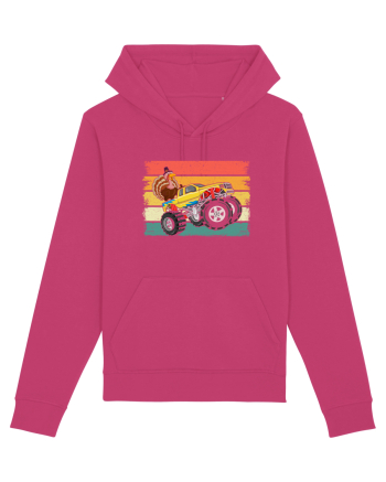 Kids Monster Truck Turkey Sunset Retro Raspberry